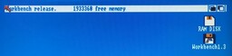 Workbench 1.3, reporting nearly 2MB of free RAM