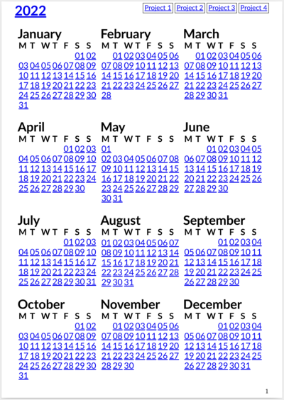 The Year page